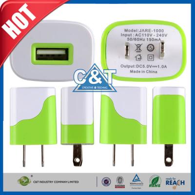 China Iphone 6 Plus Universal USB Power Adapter , Us Plug Usb Wall Travel Charger for sale