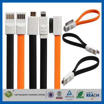 China Flat Magnetic Premium Data Cell Phone USB Cable , IOS8 USB Data Line for sale