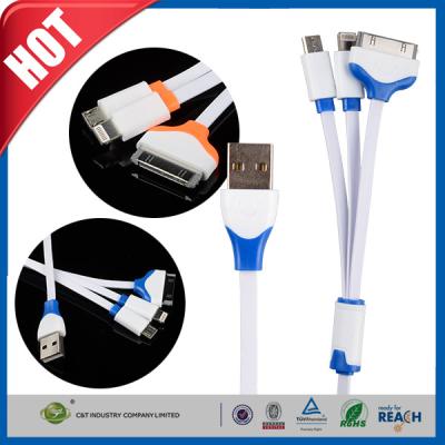 China Multifunctional 3 In 1 Micro iPhone 5 Transfer Cable , USB Data Transfer Cable for sale