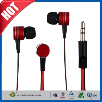 China Remote Control Red Metal In-ear Noise-isolating Smartphone / Tablet Earbuds for sale