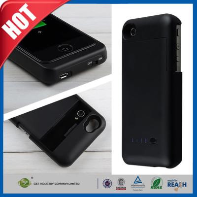 China Black Cellular Phone External Backup Battery Charger Case 3200mah For iphone 4 4G 4S for sale