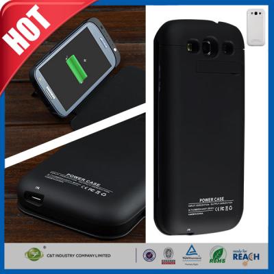 中国 ギャラクシー S3 i9300 のための 3200mAh によって拡張されるパックの携帯電話の電槽の革フリップ カバー 販売のため