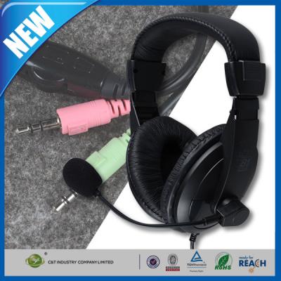 China 3.5mm Over Ear Stereo Headset and Earphone Mic For PC Games for sale