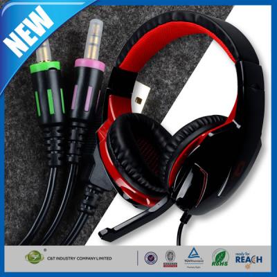 China Auriculares y auricular, auriculares del juego del ordenador de control de volumen de 3.5m m en venta