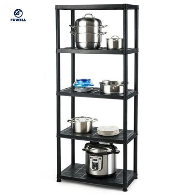 China Sustainable 5-Tier Storage Freestanding Shelving Heavy Duty Rack In Small Space Or Room Corner for sale