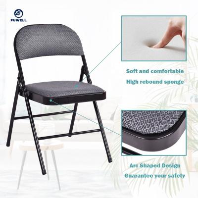 China Foldable Fabric Upholstered Padded Folding Seat Chairs for sale