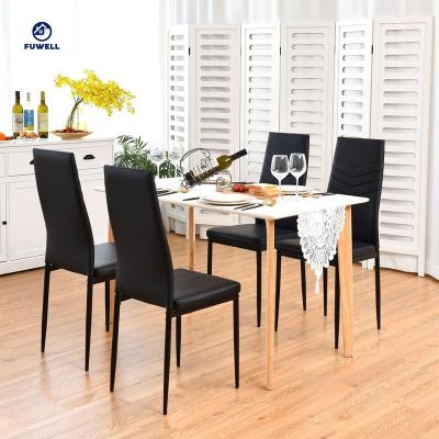 China Well Designed Foot Pads PVC Dining Metal Frame Side Chairs for sale