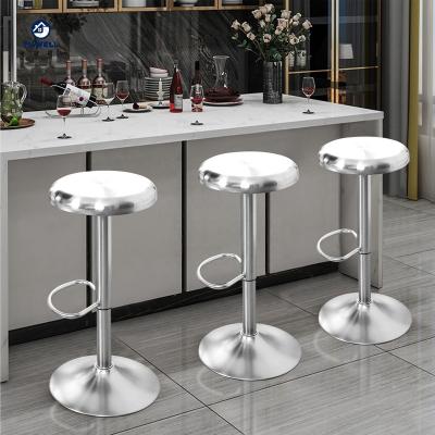 China Adjustable (Height) Brushed Stainless Steel Bar Stool Height Adjustable Round Lid for sale