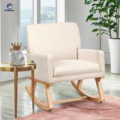 China Modern Upholstered Rocking Chair Armchair With Fabric Padded Seat for sale