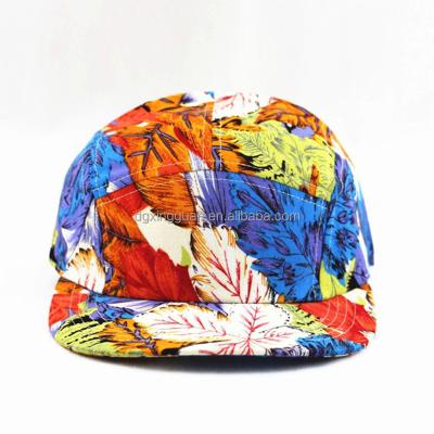 China Customized Polyester COMMON Brim Flat Sublimation Printing 5 Panel Snapback Hat And Cap With Your Custom Logo for sale