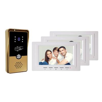 China Built-in Video Camera 4 Wire Door Intercom Video Door Phone With Monitoring Unlocking Function for sale