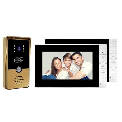 China ABE Security System 7 Inch Screen Home Wholesale Gold Cable Video Doorbell, 220V Waterproof Home Security Intercom Video Doorbell for sale