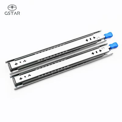 China 3 Fold+Full Extension 53Mm Heavy Duty Telescopic Drawer Slides Rail Ball Bearing Locking Drawer Slide for sale