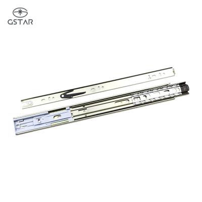 China 3 Fold+Full Extension Furniture Hardware Heavy Duty Soft Narrow Full Runner Telescopic Drawer Slide For Sideboards for sale