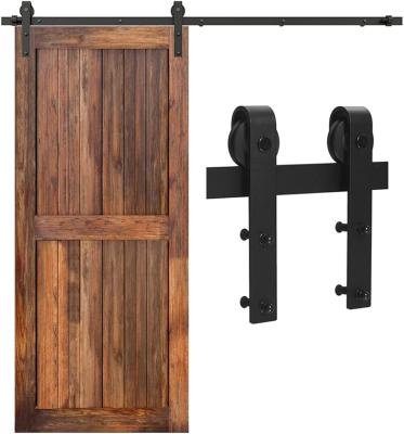 China Modern Anti Slip Window Accessories Vintage Style Carbon Steel Barn Door Hardware Kit for sale