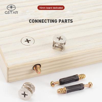 China Modern Furniture Hardware Fastener Fittings 3 In 1 Cam Connector Screw Connecting Bolt And Nut for sale