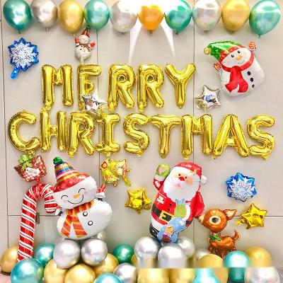 China 100% handmade Christmas decorations decorated with Santa Claus foil balloon for sale