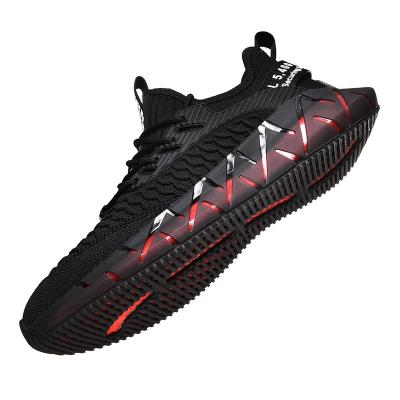 China Plastic Mesh Mens Running Shoes Lightweight Breathable Athletic Sports Shoes for sale