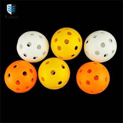 China New Golf Indoor Practice Caiton Plastic Hollow Golf Ball For Golf Practicing Golf Practice Child Ball Toy Balls for sale