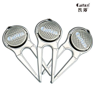 China wholesale metal caiton customized ball marker repair tool golf divot tool for sale