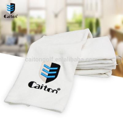 China Golf towel with hook popular sports cotton golf towel, custom logo golf towel by manufacturer for sale