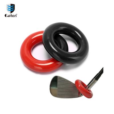 China Hot Selling Black Red Rubber Weight Ring Power Ring Round Swing Training Aid Golf Training Aid for sale