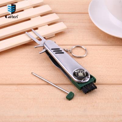 China High Quality Hot Selling Stainless Steel Golf Knife Multi Tool, Shoe Spike, Ball Marker, Club Stripper Maker 12cm for sale