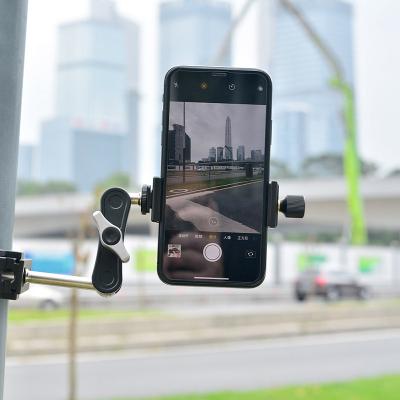 China Wholesale Adjustable Universal Mobile Phone Clip Tripod Aluminum Mobile Phone Holder for sale