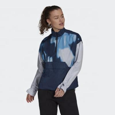 China Custom Jackets Sublimation Your Logo Gym Half Zip Anorak Jacket Women for sale