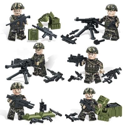 China Construction Toy FBI US America Army Soldiers Military Building Blocks 6pcs/set Weapon Pack Mini Figures Blocks SWAT Police MOC Bricks for sale