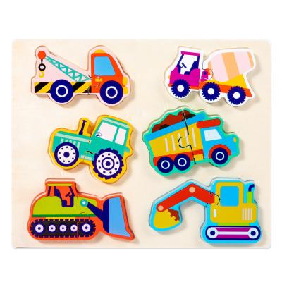 China Eco-friendly Material 3d Wooden Animal Jigsaw Puzzles Intelligence Baby Children Hand Grasping Board Toys Building Blocks Puzzle for sale