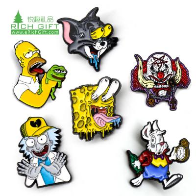 China Wholesale cheap europe cartoon Tom cat animation Anime kawaii lapel pins soft enamel custom for sale for sale