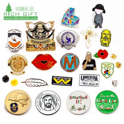 China Wholesale Cheap Price Europe Wholesale Metal Brooch Sword Lapel Pin Ribbon Badge Custom Enamel Pins For Club Business Staff for sale