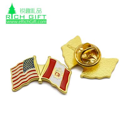 China 3D China maker custom make your own metal iron stamped soft enamel national flag pin badge for sale