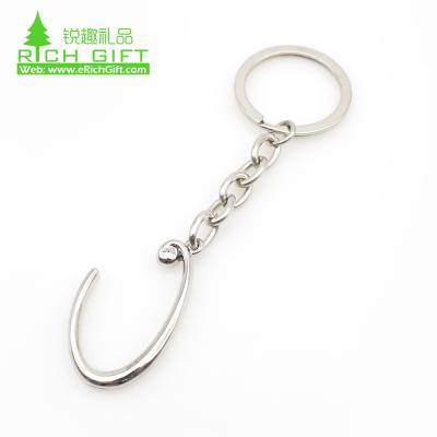 China Advertising metal designer keychains key chain mini charm letter j letter set initial crystal monogram wholesale fashion key chain for sale