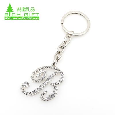 China Large Eco-friendly Stunned Crystal Key Letter-Chain D Charms Alphabet Letter Keychains H Letter R Pendant Key Chain For Women for sale