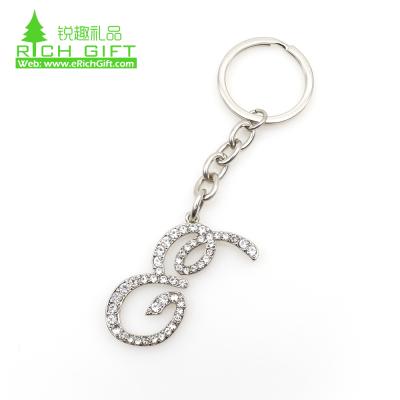 China 925s metal makers bracket key chain logo Kpop keychain eco-friendly custom cute alphabet letter b key chain for sale