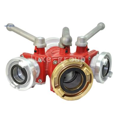 China Fire Fighting Water/Liquid Transport Tl Fire Department Connection 3 Way Luxe Controlled Division Strapping Verteiler Drawing B-C-B-C for sale