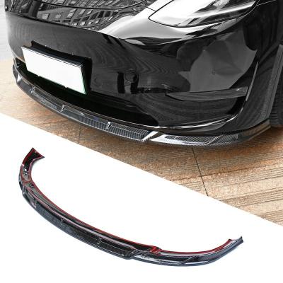 China Black Sports Car Accessories Front Bumper Front Spoiler Lip Diffuser For Tesla Model Y for sale