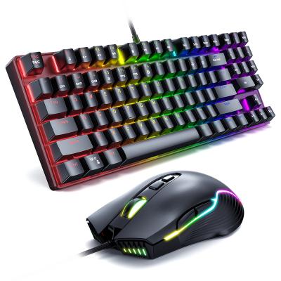 China Wholesale Waterproof Colorful LED Backlit USB Wired Keyboard Mouse Combos Game for sale