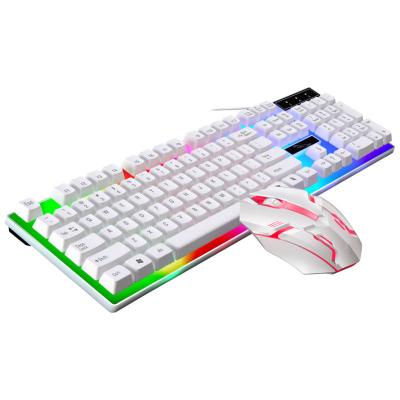 China Hot Selling Waterproof Colorful LED Backlit USB Wired Gaming Keyboard Mouse For Laptop PC for sale