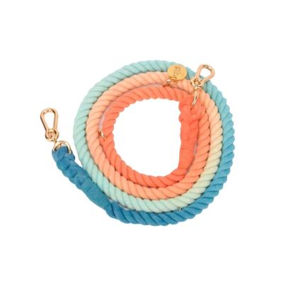 China Wholesale Braided Handmade Padded Ombre Cotton Double Crochet Dog Leash for sale