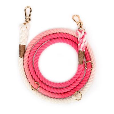 China 2020 Newest Personalized Ombre Rope Dog Leash Wholesale Cotton Multifunctional Adjustable Hands Free Dog Leash for sale