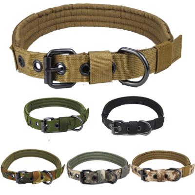 China China Pet Accessories Viable Military Pet Collar Adjustable Metal D-Clip And Buckle Tactical Dog Collar for sale