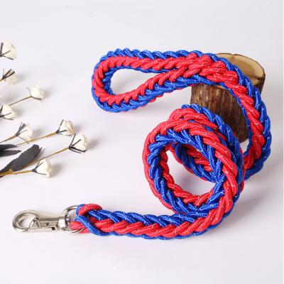 China Durable China Factory Stocked Durable Pet Leash And Collar Reflective Nylon Braided Dog Rope For Medium Large Dogs for sale