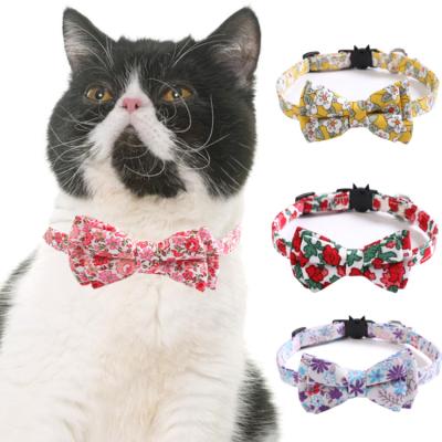 China Wholesale Japanese Style Stocked Padded Cat Accessories Collar Adjustable Breakaway Cat Collars Nylon Soft for sale