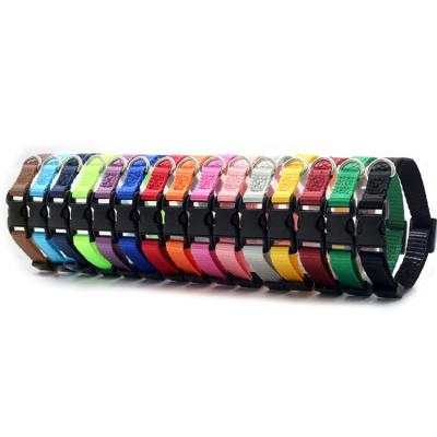 China Wholesale Nylon Colored Garbage Collar Small Brat ID Dog Collar Stocked Soft Adjustable ID for sale