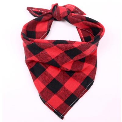 China Viable Wholesale Pet Reversible Triangle Bibs Scarf Accessories Plaid Dog Bandana for sale