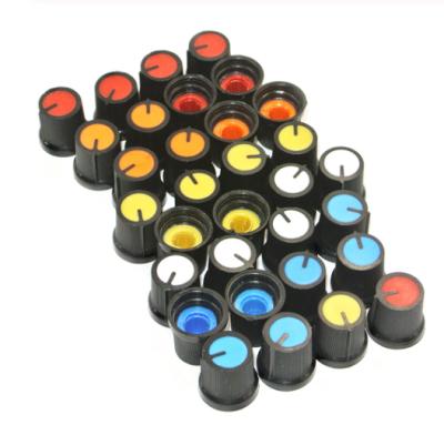 China Red/Blue/Orange/Gray/Green/White/Yellow Plastic For Rotary Taper Potentiometer Hole 6mm Knob Potentiometer for sale