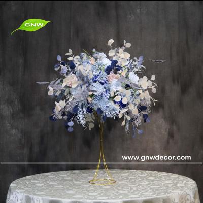 China Silk Flower Fabric Back GNW Green Artificial Flower Centerpiece For Wedding Table Decoration for sale